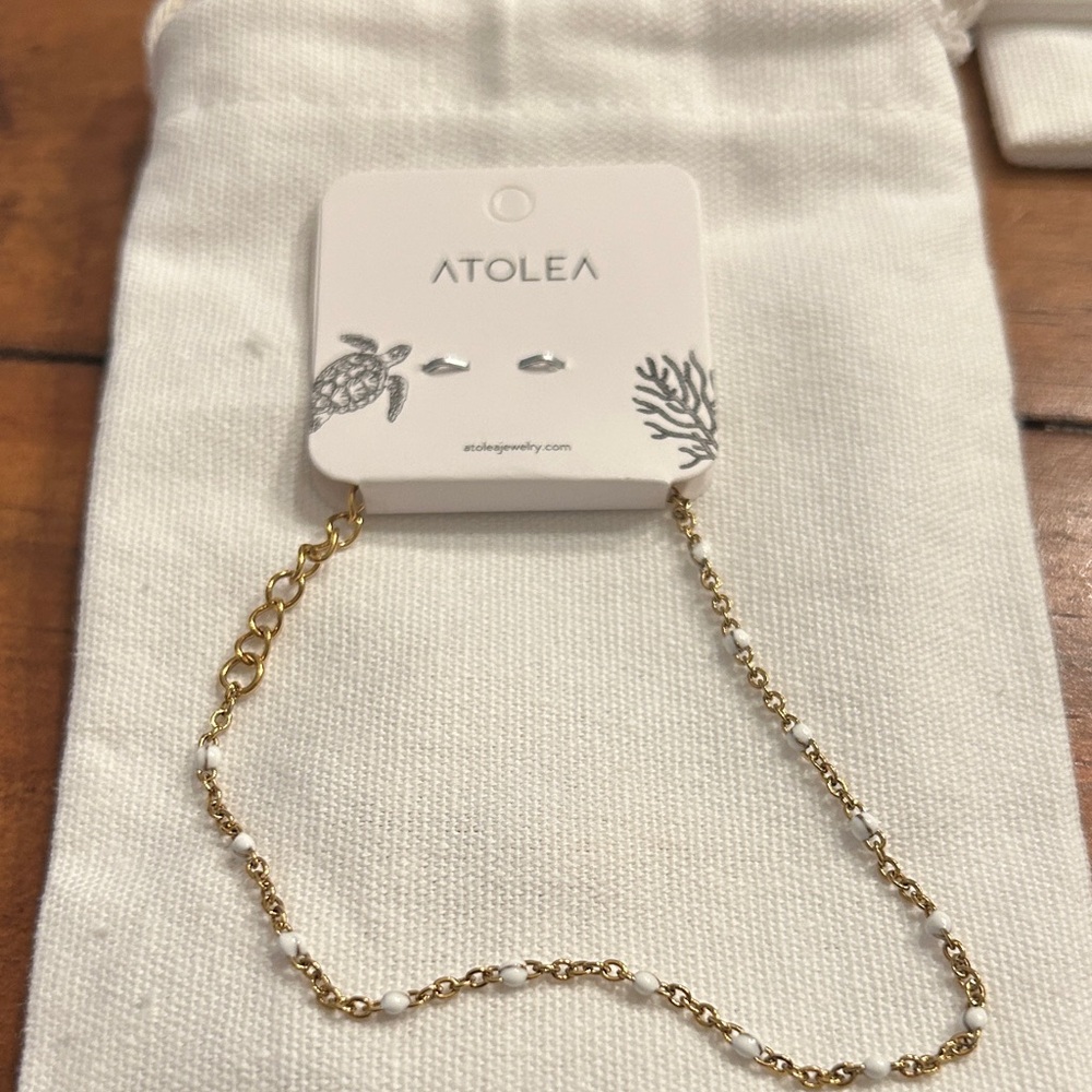 Atolea designer beachwear Gold and White Women's beaded Bracelet